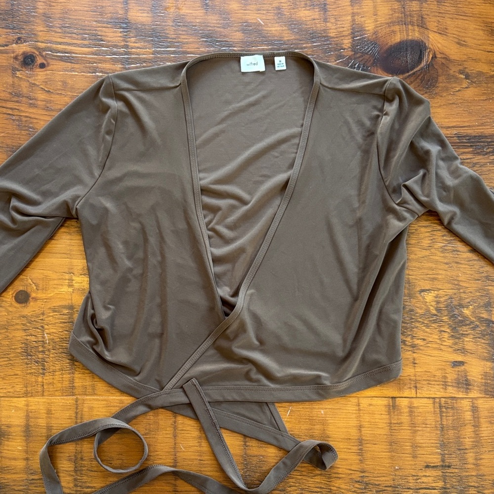 Wilfred Brown Ballet Wrap Style Top
